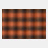 Orange & schwarzer Gingham Halloween-Hexenhut & Fl Geschenkpapier Set (Vorderseite)