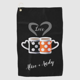 Orange + Schwarzer Kaffee-FarbTrendy Entwurf Golfhandtuch