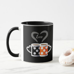 Orange + Schwarzer Kaffee-FarbTrendy Entwurf Tasse