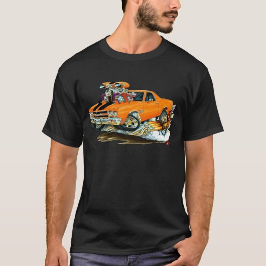 Orange-Schwarzer LKW 1970 EL Camino T-Shirt (Vorderseite)