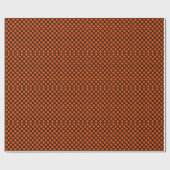 Orange-schwarzes Argyrmuster Geschenkpapier (Flach)