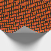 Orange-schwarzes Argyrmuster Geschenkpapier (Ecke)