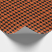 Orange-Schwarzes Büffel-Karo Klassisches Gingham Geschenkpapier (Ecke)