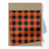 Orange-schwarzes Büffel-Karo-Muster Stoff