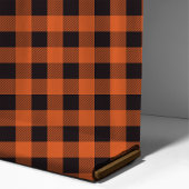 Orange-schwarzes Büffel-Karo-Muster Stoff