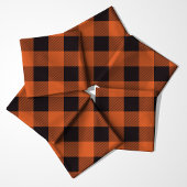 Orange-schwarzes Büffel-Karo-Muster Stoff