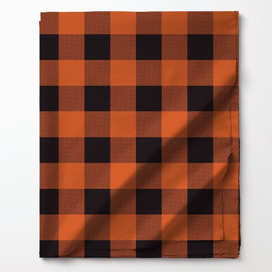 Orange-schwarzes Büffel-Karo-Muster Stoff