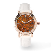 Orange + Schwarzes Design-Zifferblatt