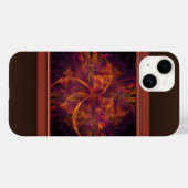 Orange-Schwarzes Fraktal Case-Mate iPhone Hülle (Rückseite (Horizontal))