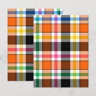 Orange Schwarzes mehrfarbiges Flanell Kariert Tart Postkarte