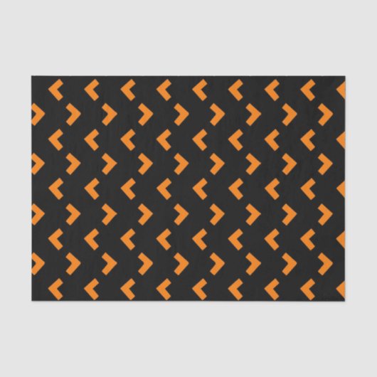 Orange schwarzes MusterSeidenpapier Seidenpapier (Vorderseite)