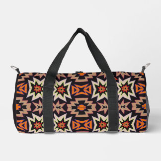 Orange Schwarzes Stammes-Südwest-Muster Duffle Bag