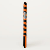 Orange schwarzes Zickzack-Monogramm Case-Mate iPhone Hülle (Hinten/Rechts)