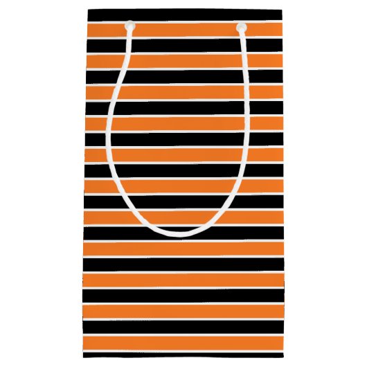 Orange, Schwarzweiss-Streifen Kleine Geschenktüte (Vorderseite)
