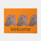 orange Schwein-Fußmatte Fußmatte (Vorderseite)