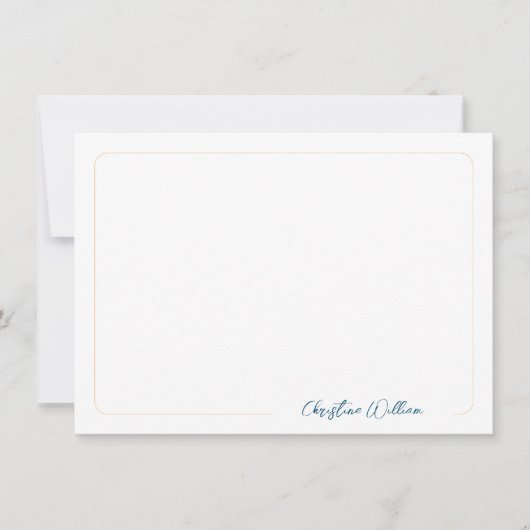 Orange Script Calligraphy Classic Rounded Border Mitteilungskarte (Vorderseite)