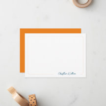 Orange Script Calligraphy Classic Rounded Border