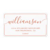 Orange Script Family Rücksendeadresse (Vorne)