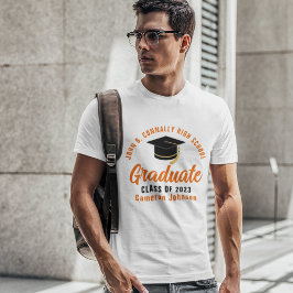 Orange Script Graduate Custom 2025 Abschluss T-Shirt