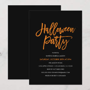 Orange Script Halloween-Party Einladung