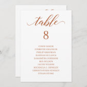 Orange Script-Tischnummer abgebrannt Seekarte Einladung (Vorne/Hinten)