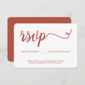 Orange Script-UAWG ohne Mailing Reservierung RSVP Karte (Vorne/Hinten)