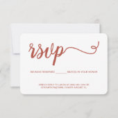 Orange Script-UAWG ohne Mailing Reservierung RSVP Karte (Vorderseite)