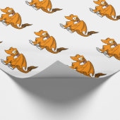 Orange Sd-Pelzdrache Geschenkpapier (Ecke)