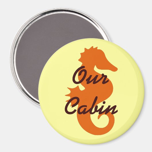 Orange Sea Horse Stateroom Door Marker Magnet (Vorderseite/Rückseite)
