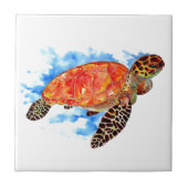 Orange Sea Turtle Fliese (Vorderseite)