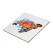 Orange Sea Turtle Fliese (Seite)