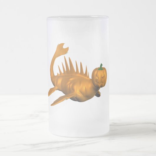 Orange Seadragon Mattglas Bierglas (Mittel)