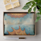 Orange Seahorse Nautical Coastal Art for Decoupage Seidenpapier (Geschenk)