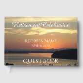 Orange Seascape Sunset Retirement Gästebuch (Vorderseite)