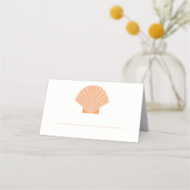 Orange Seashell Beach Wedding Escort Platzkarte