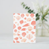 Orange Seashells | Strand Postkarte (Stehend Vorderseite)