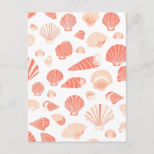 Orange Seashells | Strand Postkarte (Vorderseite)