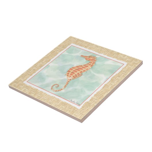 Orange-Seepferd Fliese (Seite)