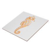 Orange Seepferd Fliese (Seite)