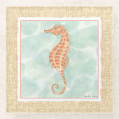 Orange-Seepferd Glasuntersetzer (Vorderseite)