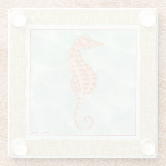 Orange-Seepferd Glasuntersetzer (Rückseite)