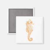 Orange Seepferd Magnet (Vorderseite/Rückseite)