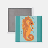 Orange-Seepferd-Magnet Magnet (Vorderseite/Rückseite)