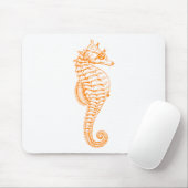 Orange Seepferd Mousepad (Mit Mouse)