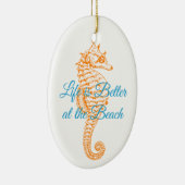 Orange Seepferd Ornament Round (Rechts)