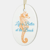 Orange Seepferd Ornament Round (Links)
