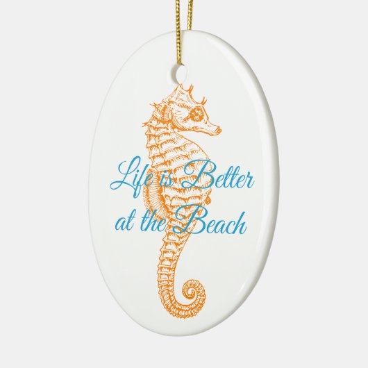 Orange Seepferd Ornament Round (Links)