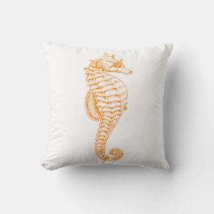 Orange Seepferd Pillow Kissen
