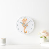 Orange Seepferd Runde Wanduhr (Zuhause)