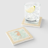 Orange-Seepferd Steinuntersetzer (Seitenansicht)